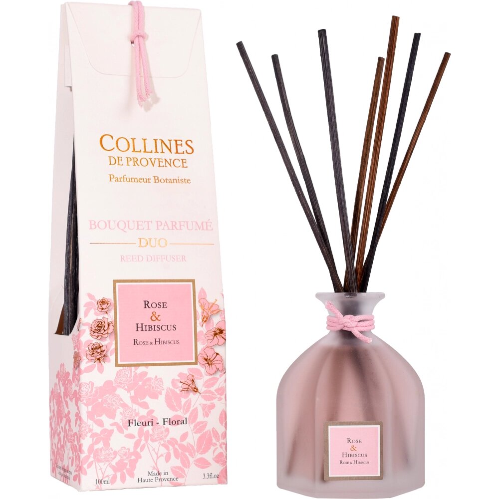 Rose & Hibiscus (Троянда та гібіскус) аромадифузор Collines de Provence, 100 мл від компанії Pokupka-SHOP - фото 1