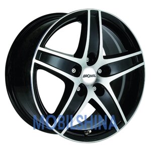 Ronal R48 R16 W7.5 PCD5/114.3 ET40 DIA82.1 Jetblack-front diamond cut (Дробний діамант із чорним фронтом)