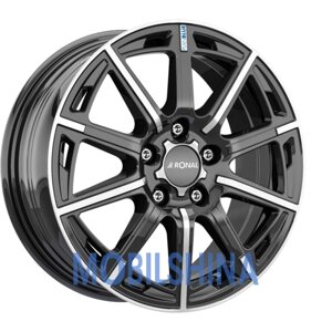 Ronal R60 Blue R16 W6.5 PCD5/112 ET45 DIA57.1 Jetblack-front diamond cut (Дробний діамант із чорним фронтом)