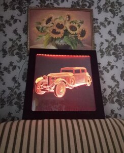 3D led картина з пультом Ретро автомобіль Светляччок К00001