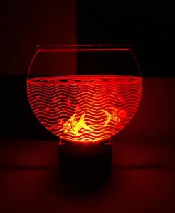 3D-світильник Акваріум з рибками, 3д-нічник, кілька подсветок (батарейка + 220В), подарунок для акваріума