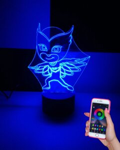 3D-світильник Аллет, Герої в масках, 3д-нічник, кілька подсветок (на bluetooth)