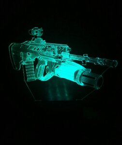 3D-світильник Автомат, 3д-нічник, кілька подсветок (на пульті)