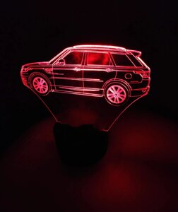 3d-світильник Автомобіль Range Rover, 3д-нічник, кілька підсвічувань (на пульті)