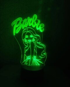 3D-світильник Барбі, 3д-ночник, кілька підсвіток (bluetooth), подарунок маленьку дівчинку
