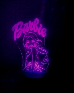 3D-світильник Барбі, 3д-ночник, кілька підсвіток ( на батарейці ), подарунок дівчинці