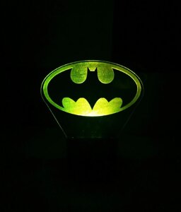 3D-світильник Бетмен лого, 3д-нічник, кілька подсветок (на пульті)