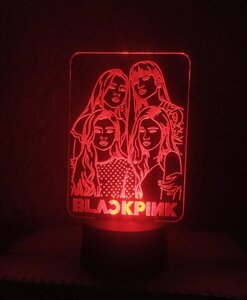 3d-світильник Black pink, 3д-нічник, кілька підсвіток (на батарейці), подарунок корейським фанатам