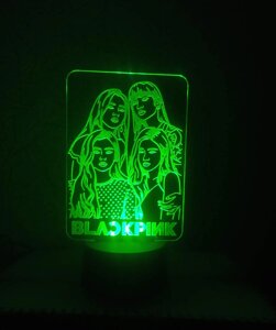 3d-світильник Black pink, 3д-нічник, кілька підсвіток (на bluetooth), подарунок