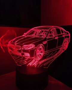 3D-світильник БМВ 13 серія, BMW, 3д-нічник, кілька подсветок (батарейка + 220В), подарунок автолюбителю