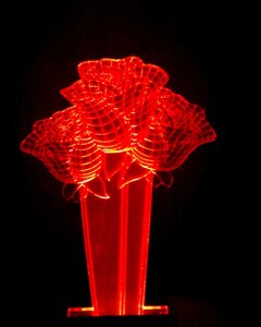 3D-світильник Букет 3 троянди, 3д-нічник, кілька подсветок (батарейка + 220В)
