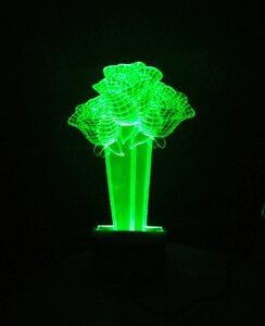 3D-світильник Букет 3 троянди, 3д-нічник, кілька подсветок (на батарейці)