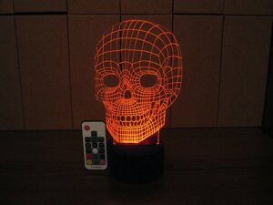 3D-світильник Череп, 3д-нічник, кілька подсветок (на пульті), подарунок для брутала брутального чоловіка