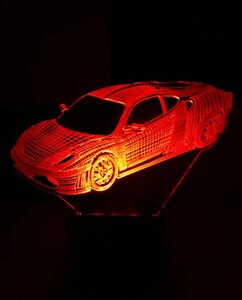 3d-світильник Феррарі, Ferrari, 3д-нічник, кілька підсвічувань (на пульті)