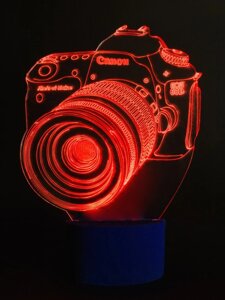 3D-світильник Фотоапарат, 3д-нічник, кілька подсветок (батарейка + 220В), подарунок для фотографа