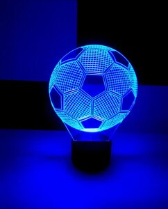 3D-світильник Футбольний м'яч, 3д-нічник, кілька подсветок (на батарейці), подарунок футболісту