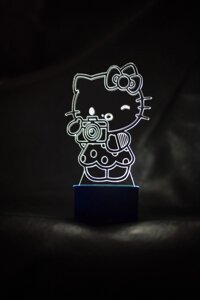 3D-світильник Хелло Кітті, Hello Kitty, 3д-нічник, кілька подсветок (на пульті), подарунок для дівчинки