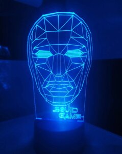 3D-світильник Гра в кальмара Фронтмен, 3д-нічник, кілька подсветок (на пульті)