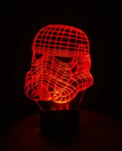 3D-світильник Клон солдат (Зоряні війни Star wars), 3д-нічник, кілька подсветок (на пульті)