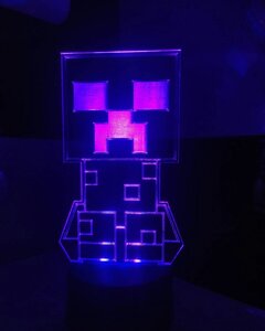3D-лампа Minecraft Minecraft Crycraft, 3D-нічний світ, декілька освітлень (на акумуляторі)