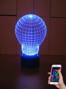3D лампочка лампочка, 3D-ніч, декілька підсвічування (на Bluetooth), незвичайна лампа