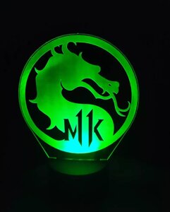 3d-світильник Мортал Комбат Mortal Kombat, 3д-нічник, кілька підсвічувань (на пульті)