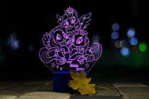 3D-світильник My little pony травня литл поні, 3д-нічник, кілька подсветок (батарейка + 220В)