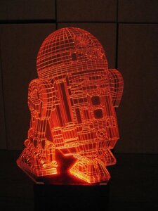 3D-світильник R2D2 Зоряні війни Star wars, 3д-нічник, кілька подсветок (на батарейці)