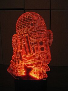 3d-світильник R2D2, Зоряні війни Star wars, 3д-нічник, кілька підсвічувань (на батарейці)