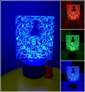 3D-світильник Розочка (Тролі), 3д-нічник, кілька подсветок (на батарейці), подарунок для маленької дівчинки