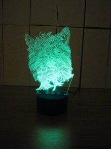 3D-світильник Тер'єр, 3д-нічник, кілька подсветок (батарейка + 220В), подарунок ветеринара