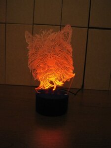 3D-світильник Тер'єр, 3д-нічник, кілька подсветок (на батарейці), подарунок власнику собаки