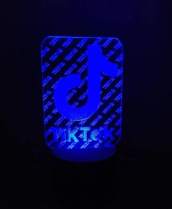 3D-світильник Tik Tok, Тік Тік, 3д-нічник, кілька подсветок (батарейка + 220В), подарунок тіктокеру