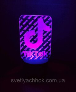 3D-світильник Тік Тік, Tik Tok, 3д-нічник, кілька подсветок (на пульті)