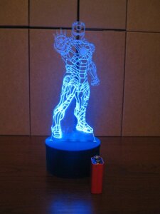 3D-світильник Залізна людина в зростання, 3д-нічник, кілька подсветок (на батарейці), подарунок фанату марвел