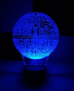 3D-світильник Зірка смерті (Зоряні війни, Star wars), 3д-нічник, кілька подсветок (на батарейці)