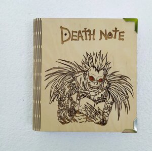Дерев'яний ноутбук "Death note"на цілому обкладинці з ручкою), дерев'яний щоденник, подарунок любителі аніме