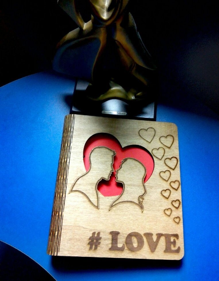 Дерев&#039;яний блокнот &quot;Любов LOVE&quot;на цільної обкладинці з ручкою) Светлик (БЛ 0017 (В - розпродаж