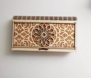 Шкатулка дерев'яна, конверт для грошей з дерева Мандала 2 Светляччок (КН 0003)
