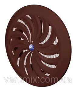 Вентиляційна решітка-жалюзі кругла 100-150 мм коричнева
