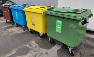 Пластиковий євроконтейнер для сортування сміття на 1100 л.