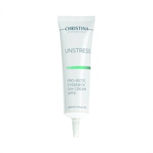 Денний крем пробіотик для шкіри навколо очей і шиї Christina SPF8 Unstress 30ml