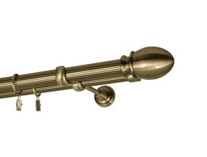 Карниз MStyle для штор металевий дворядний 25/19 мм Антик Белуно рифлений 400 см