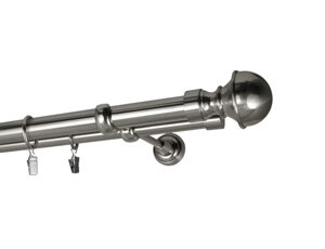 Карниз MStyle для штор металевий дворядний 25/19 мм Сталь Бостон гладкий 160 см