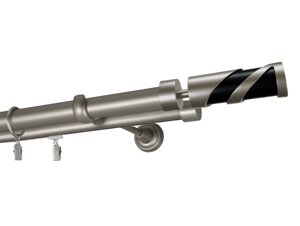 Карниз MStyle для штор металевий дворядний 25 мм Труба/19мм Профіль Сатин Сієна гладкий 300 см