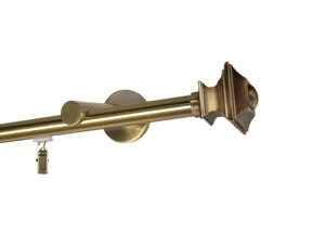 Карниз MStyle для штор металевий однорядний Антик Борджеза труба профільна 19 мм кронштейн циліндр 160 см