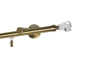 Карниз MStyle для штор металевий однорядний Антик Лучетта труба профільна 19 мм кронштейн циліндр 160 см