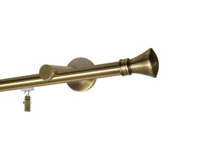 Карниз MStyle для штор металевий однорядний Антик Люксор труба профільна 19 мм кронштейн циліндр 160 см
