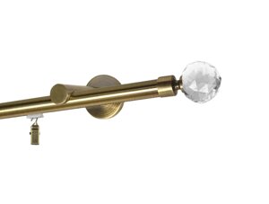 Карниз MStyle для штор металевий однорядний Антик Люмієра труба профільна 19 мм кронштейн циліндр 160 см