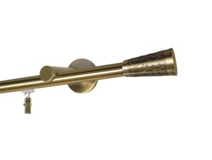 Карниз MStyle для штор металевий однорядний Антик Севілія труба профільна 19 мм кронштейн циліндр 160 см